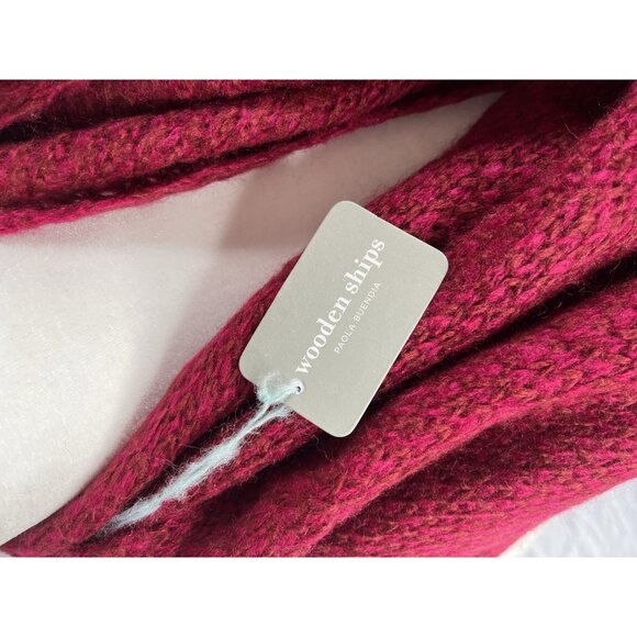 WOODEN SHIPS Women's Wine Mohair/Wool/Acrylic Infiniti Scarf - Picture 2 of 4